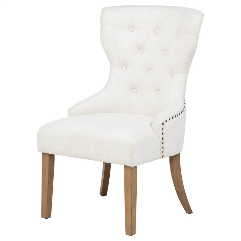 Baney Fabric Upholstered Dining Side Chair Beige and Rustic Grey by Unique Piece Furniture