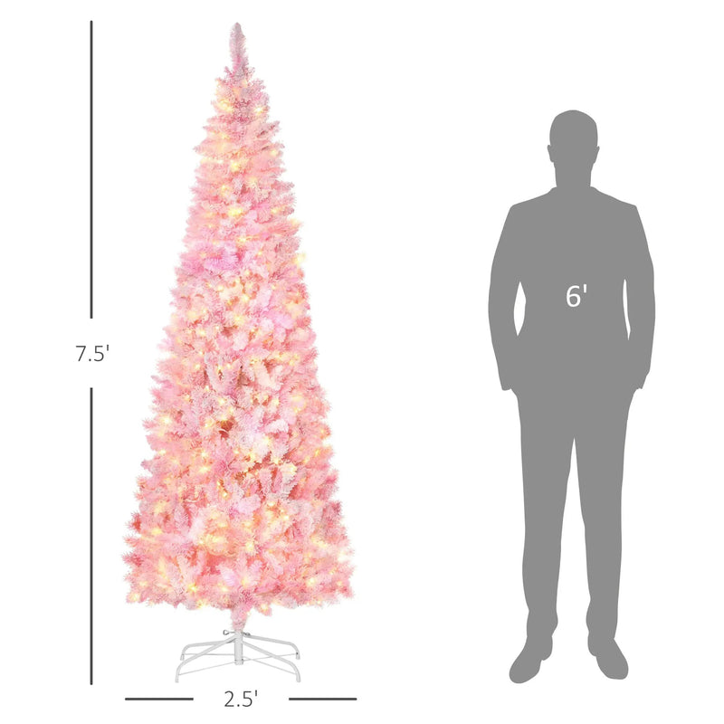 Snow Flocked Pencil Shape Artificial Christmas Tree by HouseOfZazla