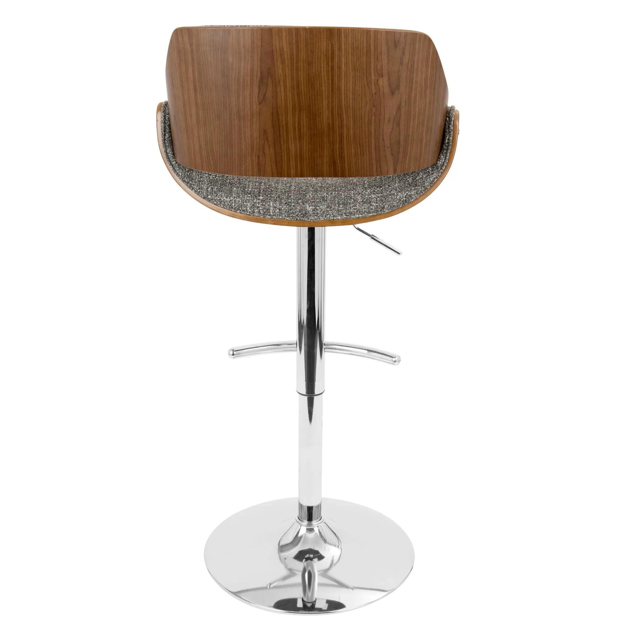 Fabrizzi - Mid Century Modern Adjustable Barstool With Swivel With Rounded T Footrest (Set of 3) by Unique Piece Furniture