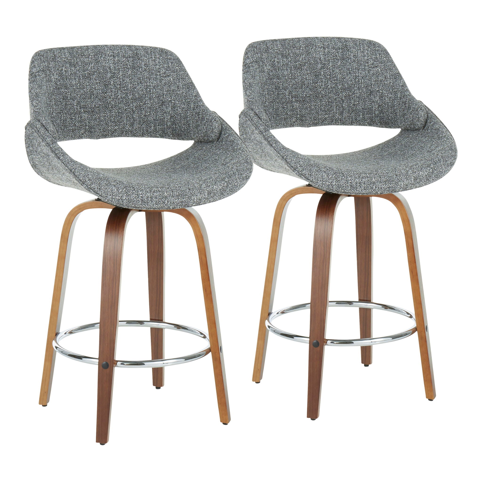 Fabrico - Mid Century Modern Counter Stool (Set of 2) by HouseOfZazla