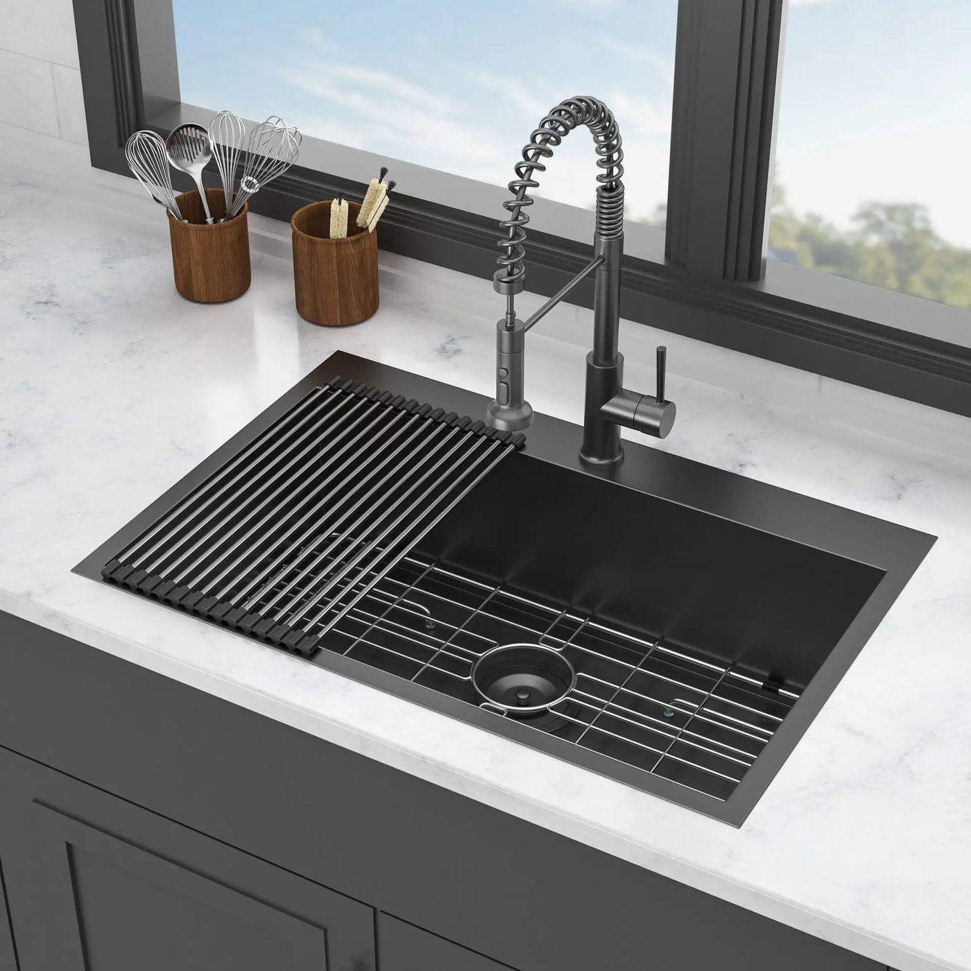 Drop In Kitchen Sink, 16 Gauge Stainless Steel, Topmount by HouseOfZazla