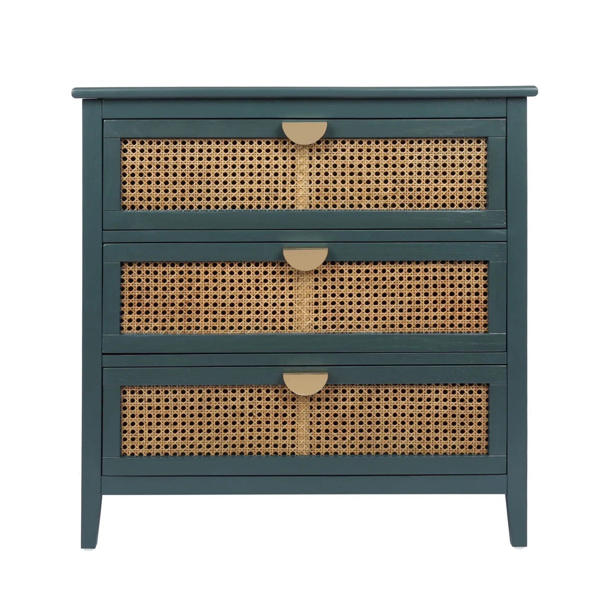 3 Drawer Cabinet, Natural Rattan, American Furniture by HouseOfZazla