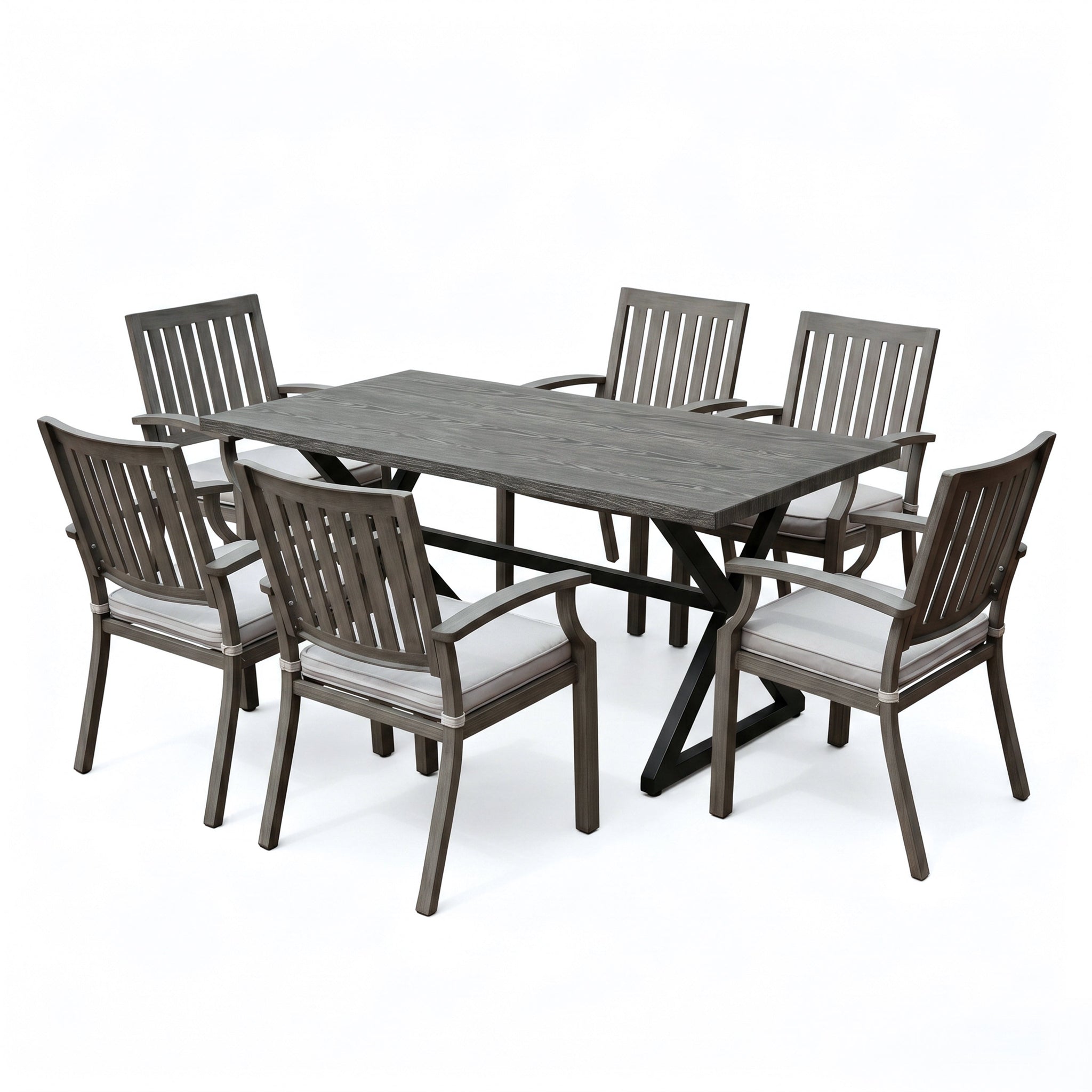 7-Piece Outdoor Dining Set with Aluminum Chairs by HouseOfZazla