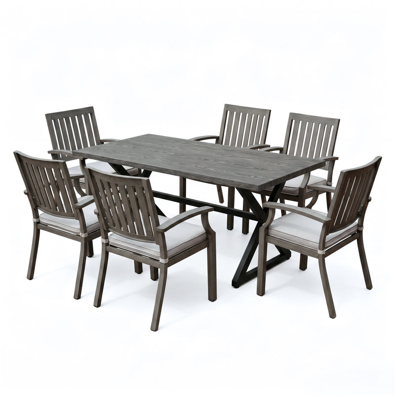 7-Piece Outdoor Dining Set with Aluminum Chairs by HouseOfZazla