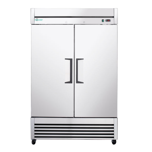 54" Commercial Refrigerator 49 Cu.Ft Stainless Steel 2 Door Reach-In Fridge