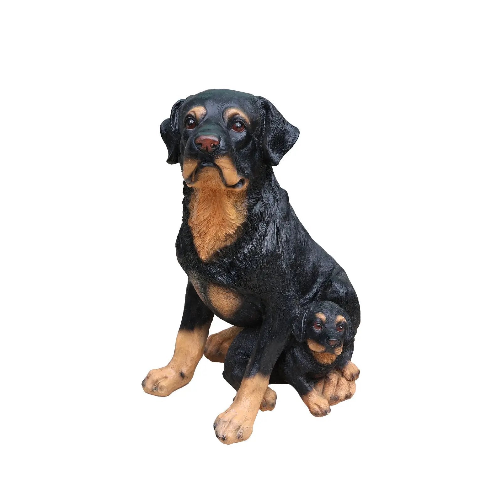 Rottweiler Dog Family Planter Statue by HouseOfZazla