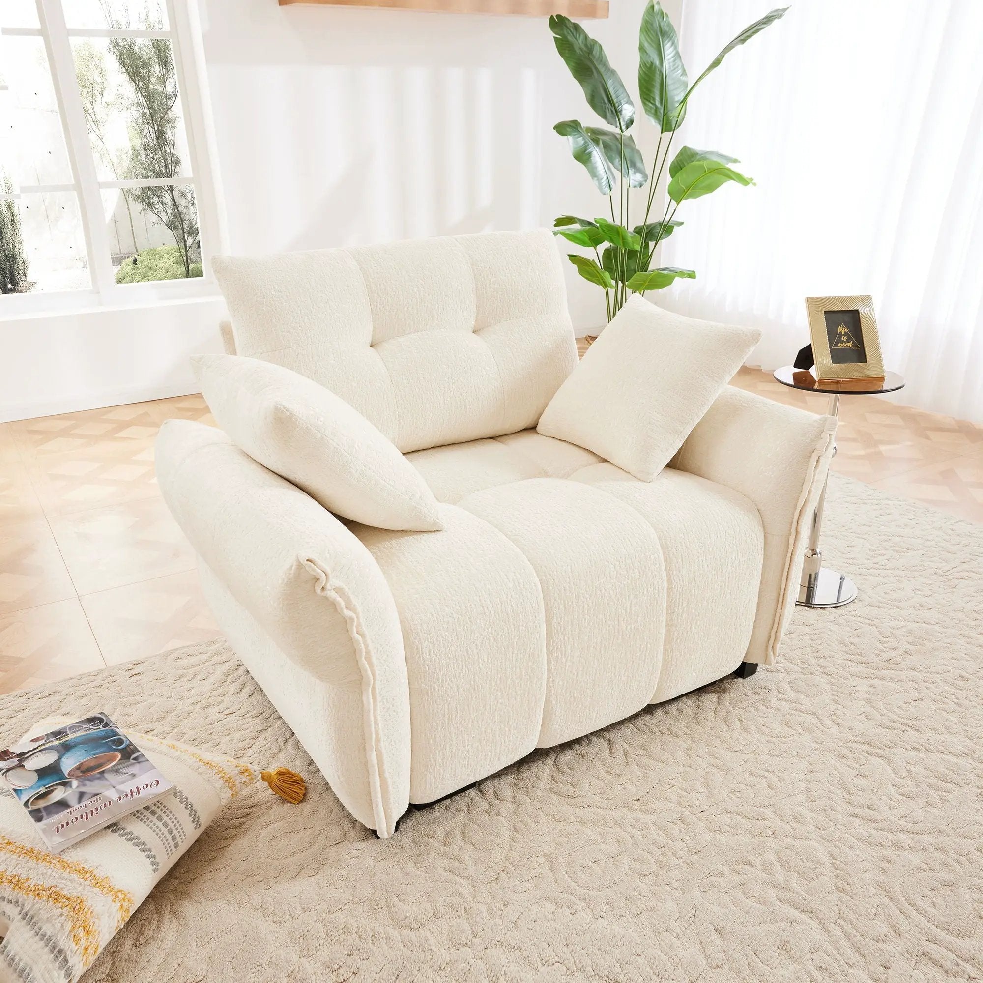 Modern Ergonomic Single Seater Sofa With High Resilience Cushions by HouseOfZazla