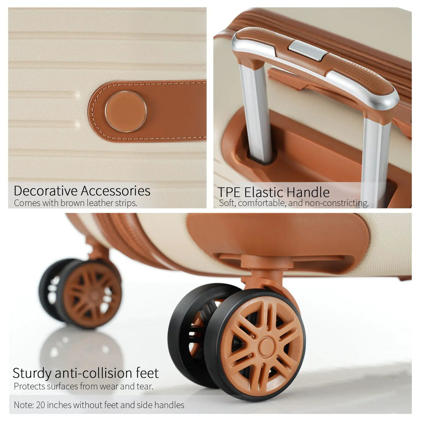 4 Piece Luggage Suitcase Set, Hard Shell Lightweight Expandable Travel Luggage With 4 Packing Cubes by HouseOfZazla