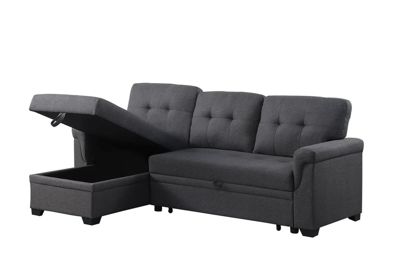 Lucca - Reversible Sleeper Sectional Sofa With Storage Chaise by HouseOfZazla