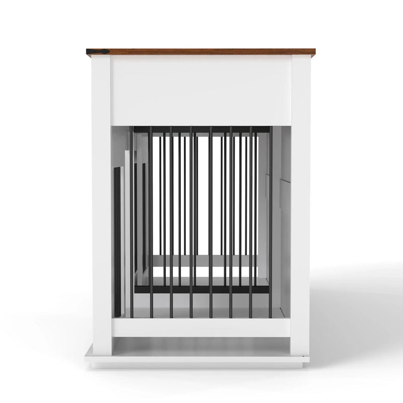 Large Dog Crate, Water Resistant Indoor Pets Furniture Double Dog Crates - Brown White by HouseOfZazla