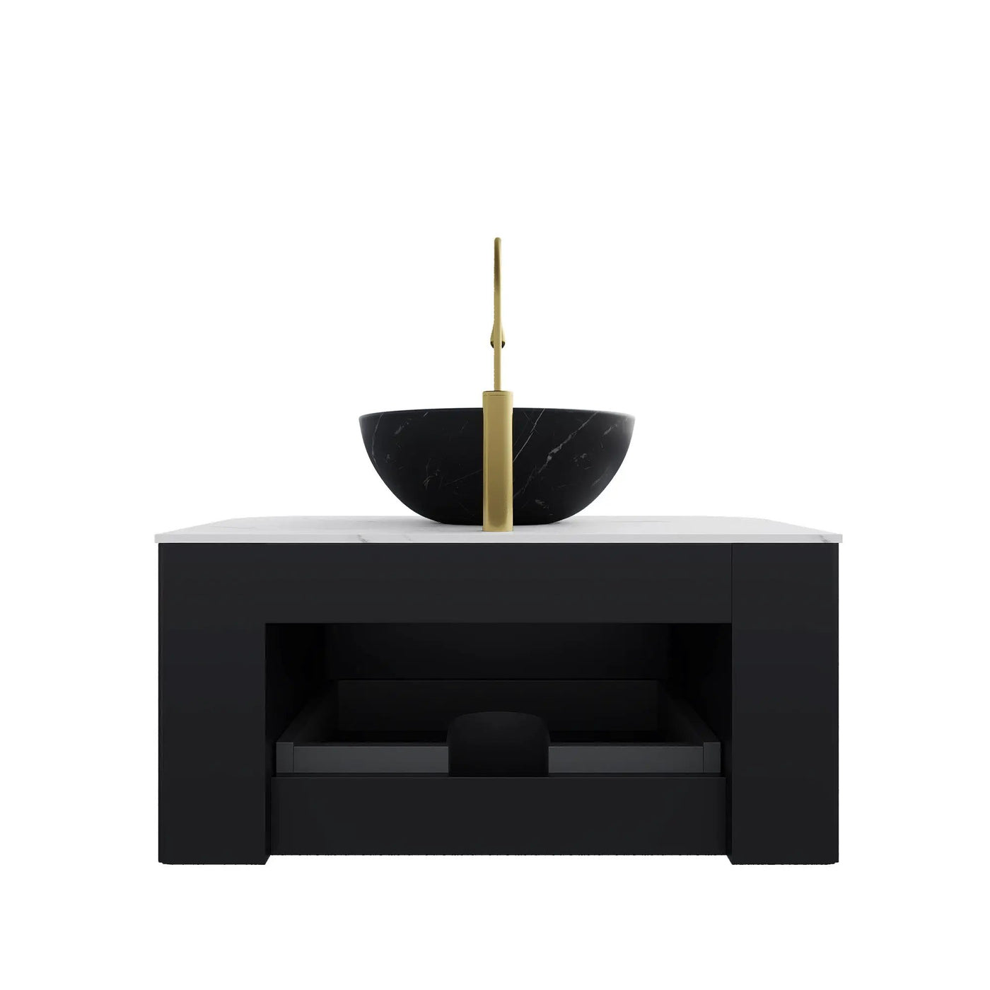 DINA 30" Bathroom Vanity & Sink with Floating Curved Edges by HouseOfZazla