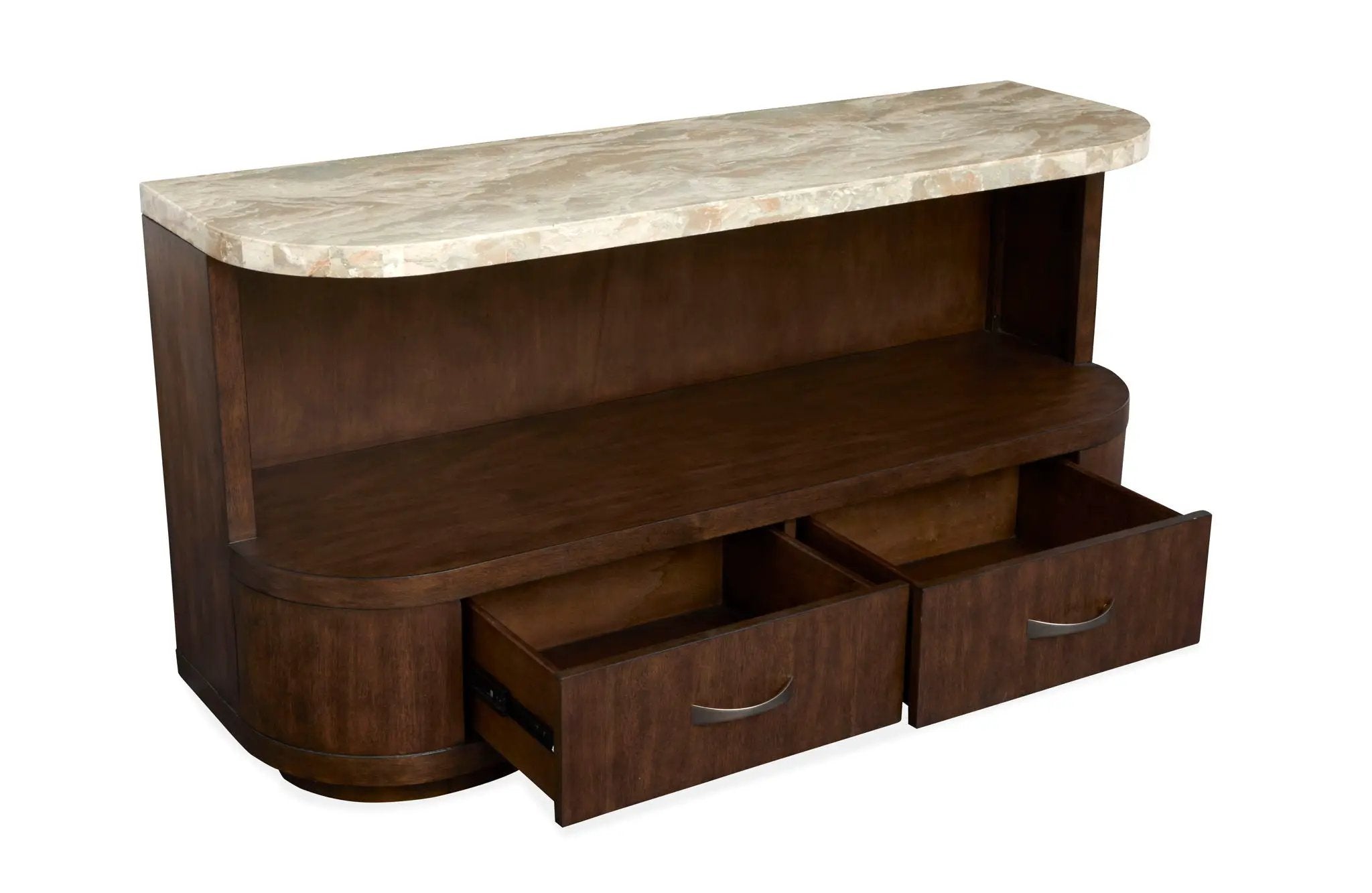 McPherson - Demilune Sofa Table - Burnt Umber by Unique Piece Furniture