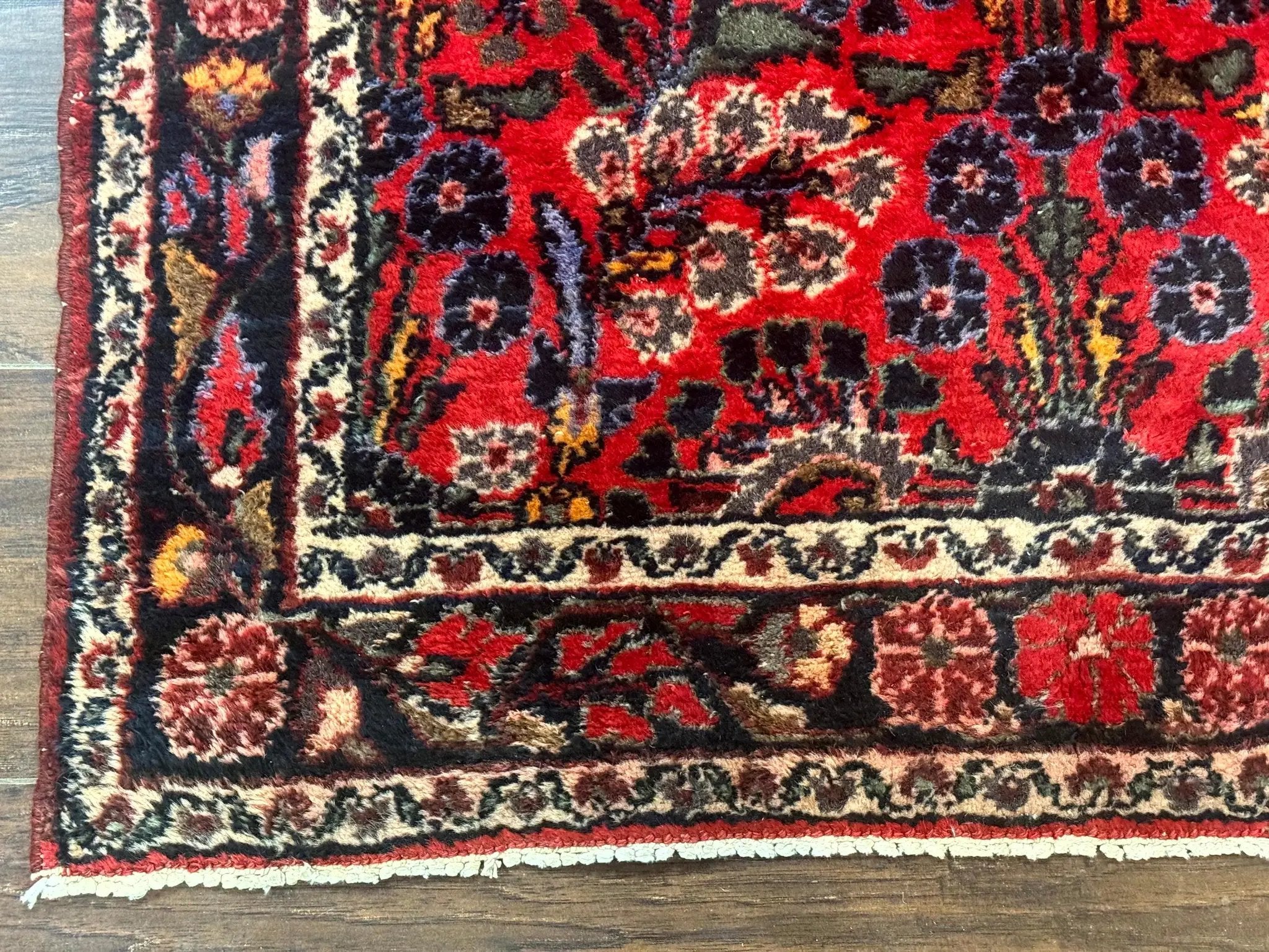 Persian Rug 3x5, Red Tribal Rug, Semi Antique, Wool Rug 3 x 5, Persian Hamadan Rug by Jewel Rugs