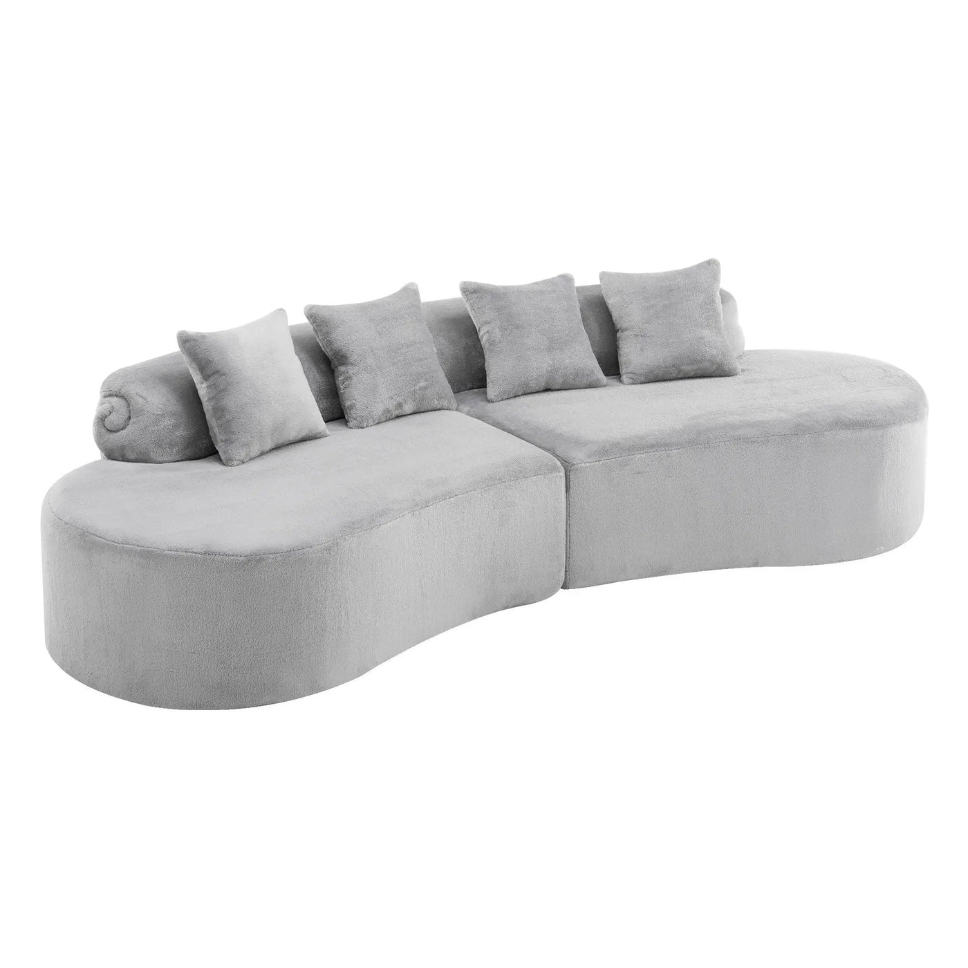 Modern Curved Sofa With Pillows by HouseOfZazla