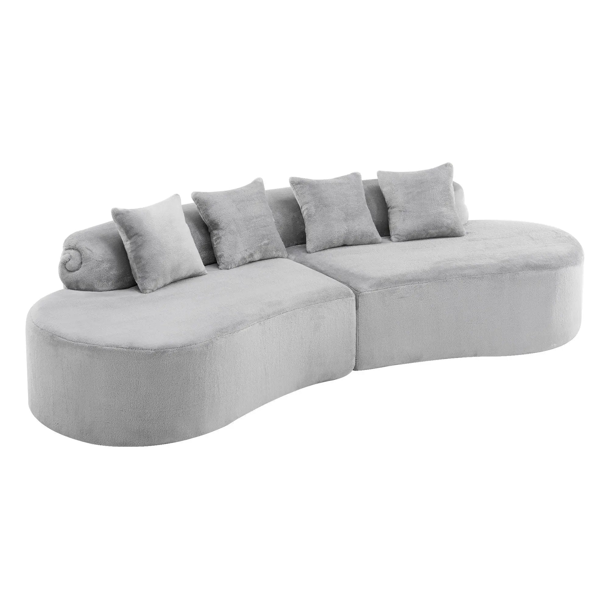 Modern Curved Sofa With Pillows by Unique Piece Furniture