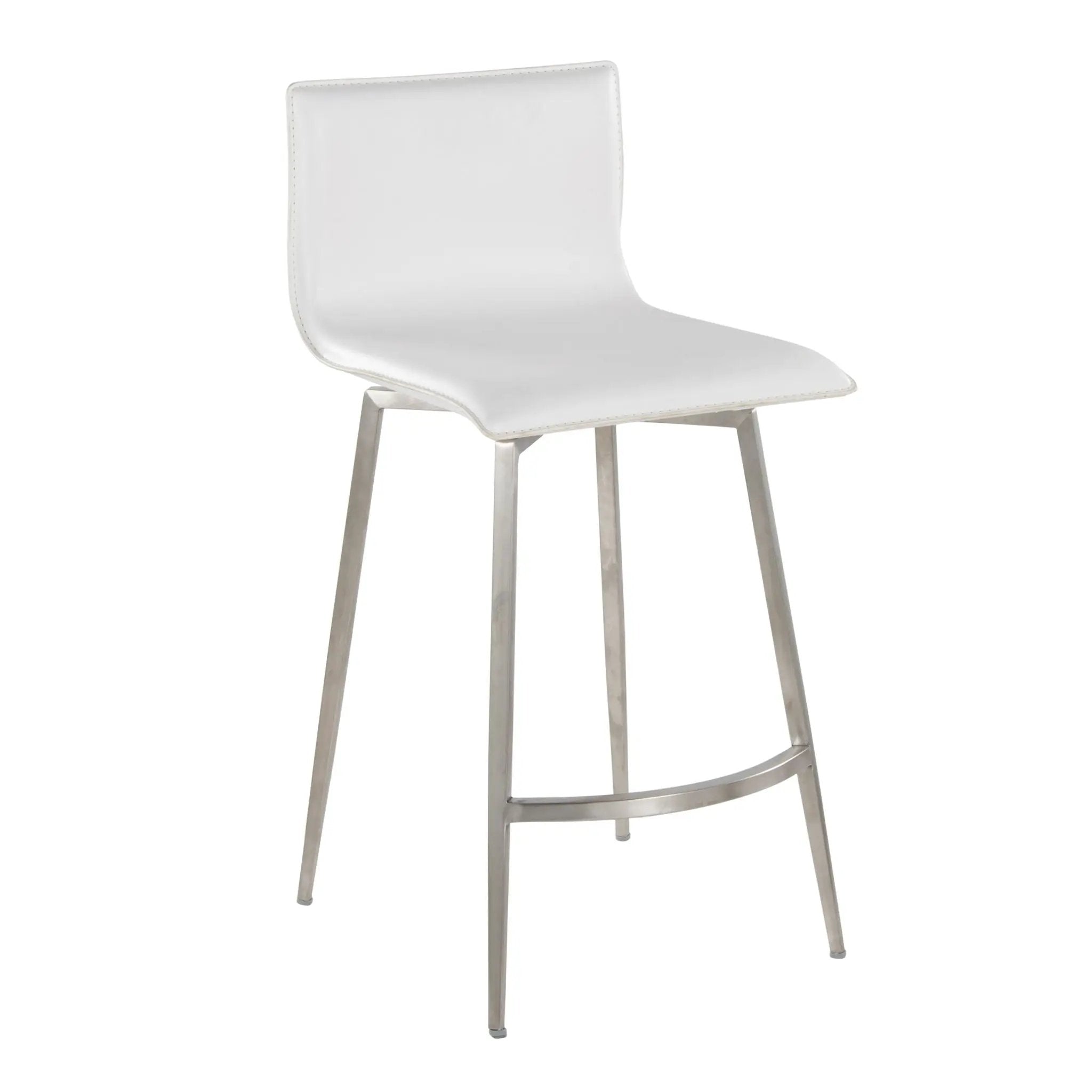 Mara - Upholstered Contemporary Fixed Height Counter Stool With Swivel (Set of 2) - White by Unique Piece Furniture