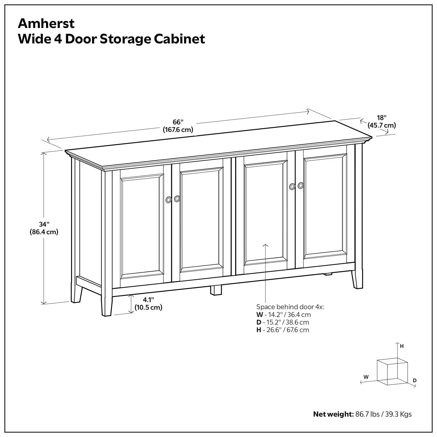 Amherst - 4 Door Storage Cabinet by HouseOfZazla