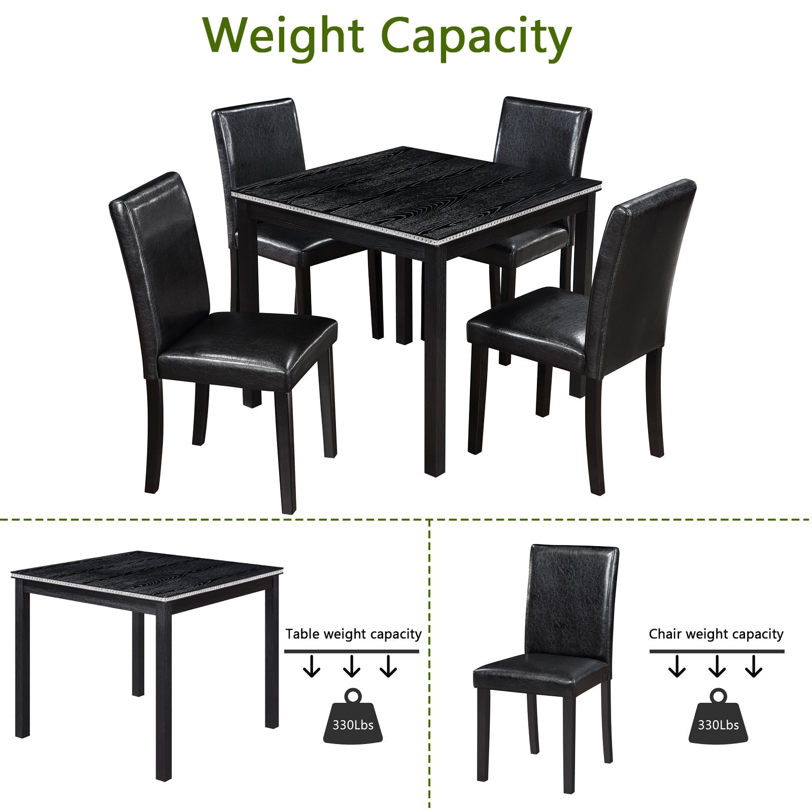 5 Piece Wooden Dining Table Set by BLAKHOM