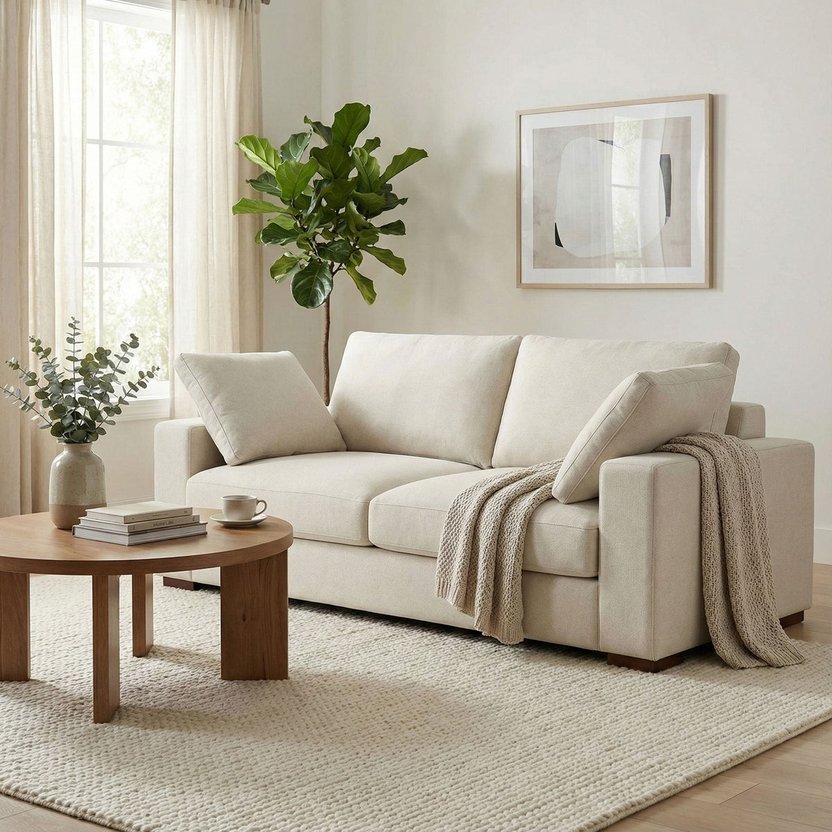 Charlie Deep Seater Sofa with Eco-Friendly Fabric - Beige or Dark Gray, photo 21 of 27