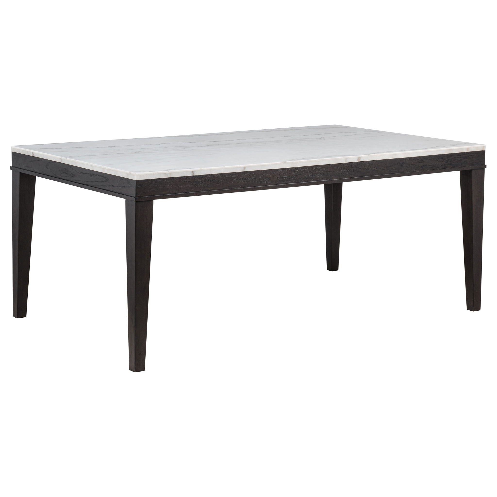 Averill 7-piece White Marble Top Dining Set Dark Grey and Coffee Bean by Unique Piece Furniture