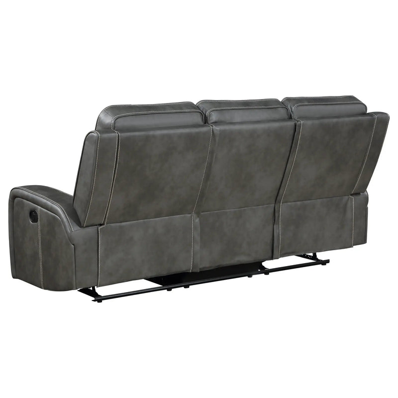 Raelynn Upholstered Track Arm Motion Sofa Grey by Unique Piece Furniture
