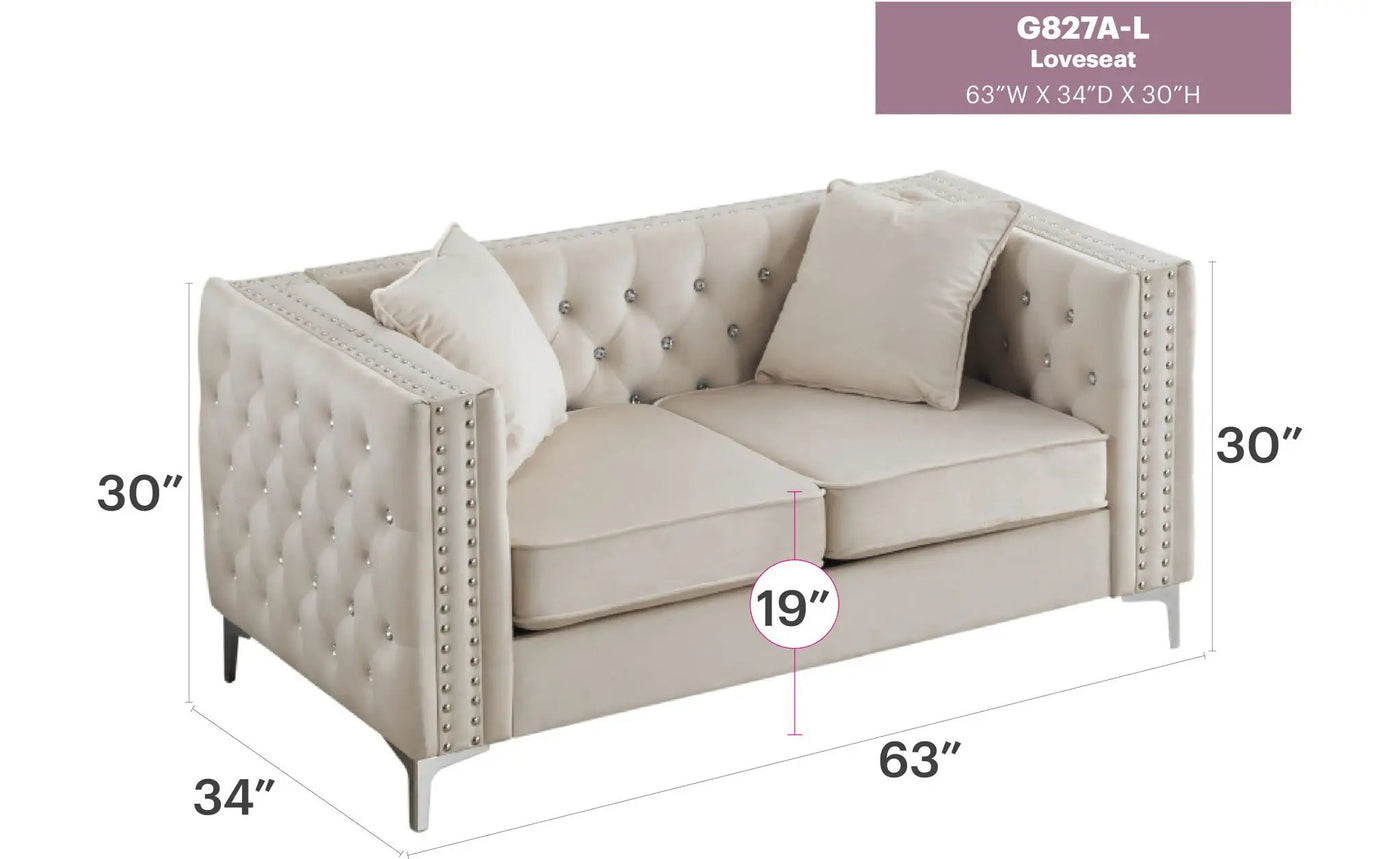 Elegant Track Arm Loveseat by HouseOfZazla