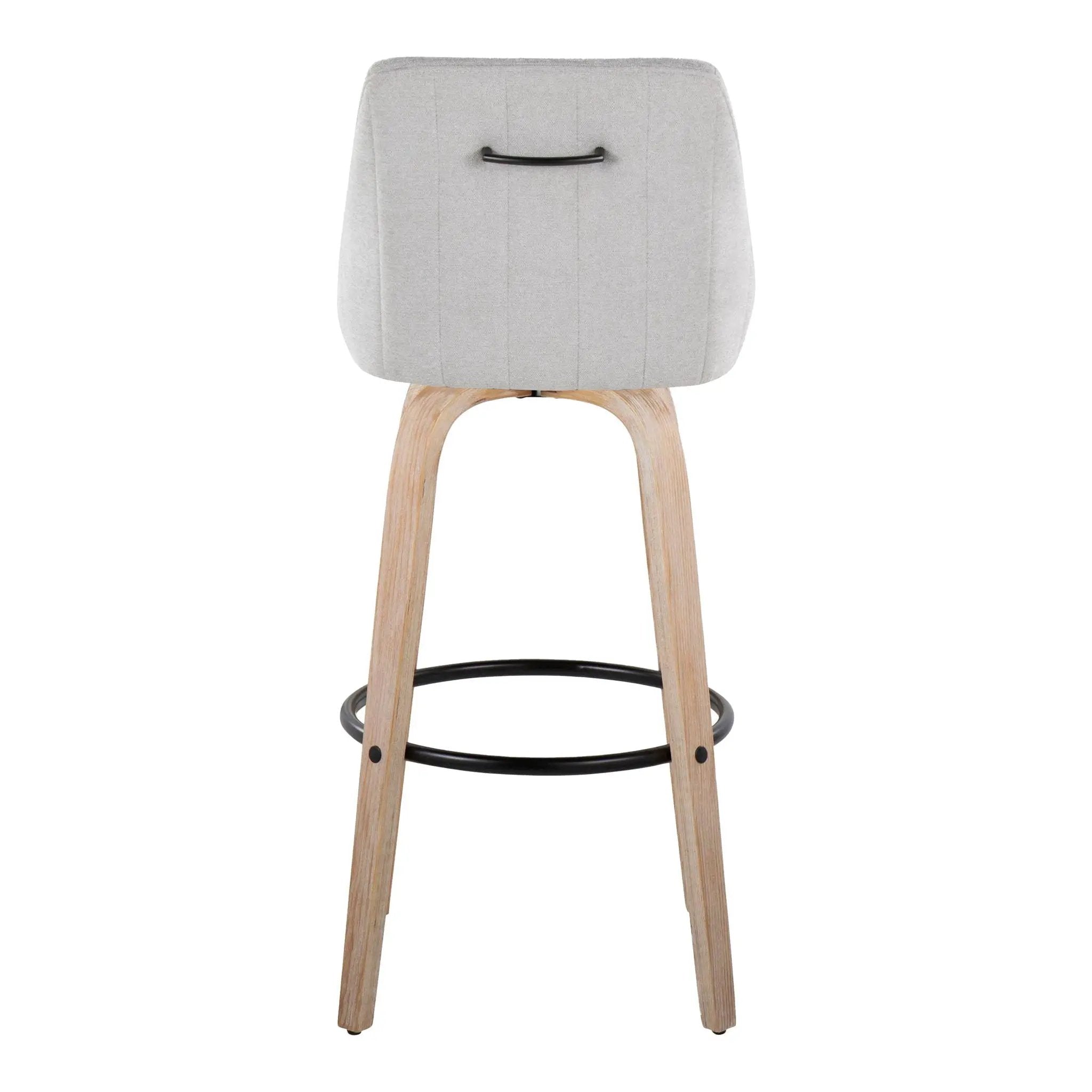 Hannah - Transitional Fixed Height Barstool With Swivel With Round Footrest (Set of 2) by Unique Piece Furniture