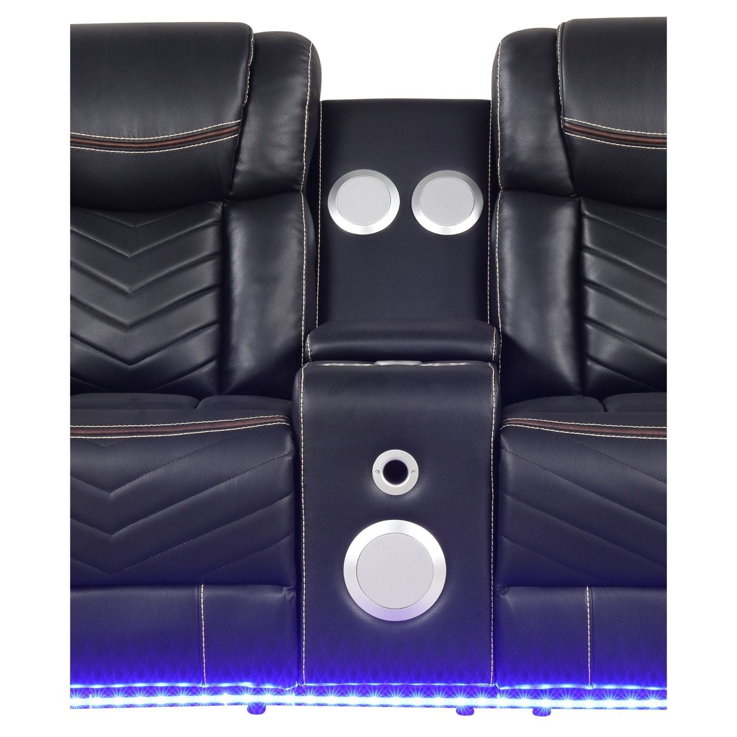 Challenger LED Power Recliner Loveseat With Console