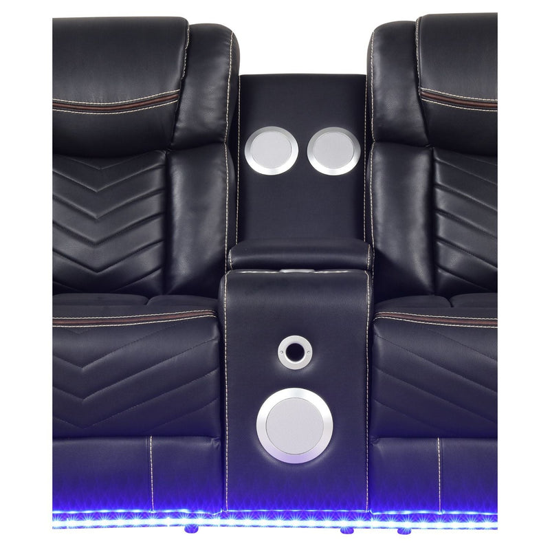 Challenger LED Power Recliner Loveseat With Console