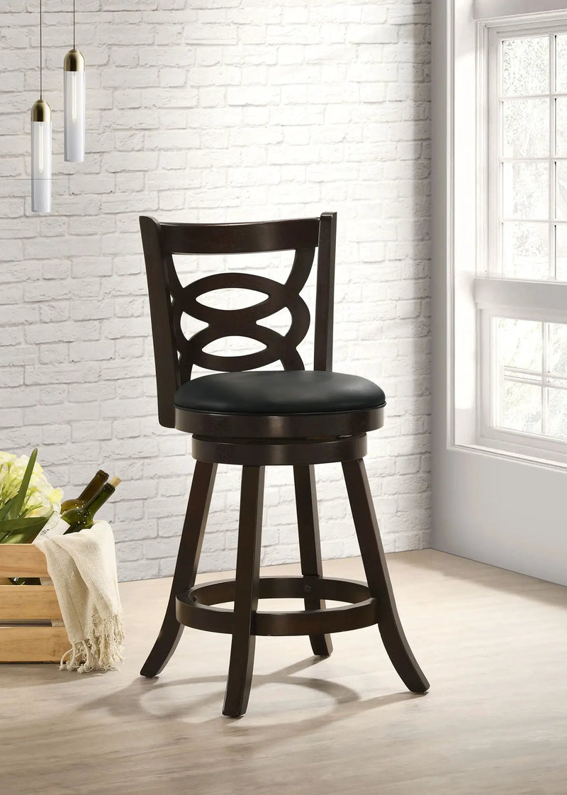 Calecita Wood Swivel Counter Stool Cappuccino (Set of 2) by Unique Piece Furniture