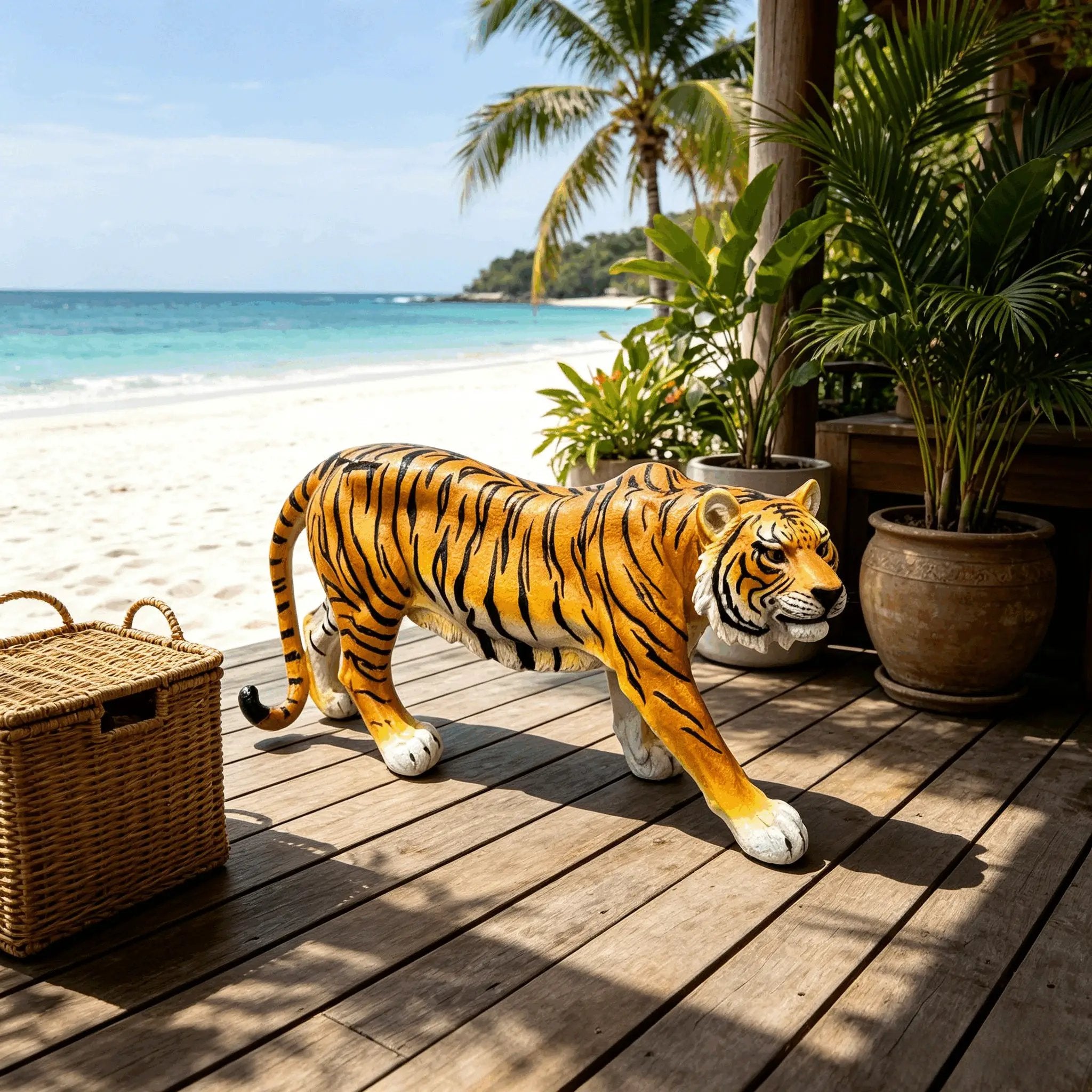 Simulated Tiger Resin Garden Statue by HouseOfZazla