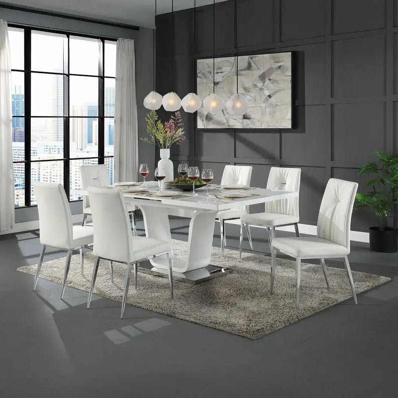 Kamaile - Side Chair (Set of 2) - Beige Synthetic Leather & Chrome by Unique Piece Furniture