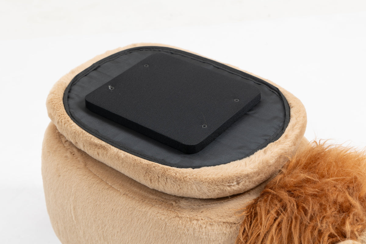 Luke the Lion Storage Ottoman with Hidden Storage - Faux Fur, photo 8 of 10