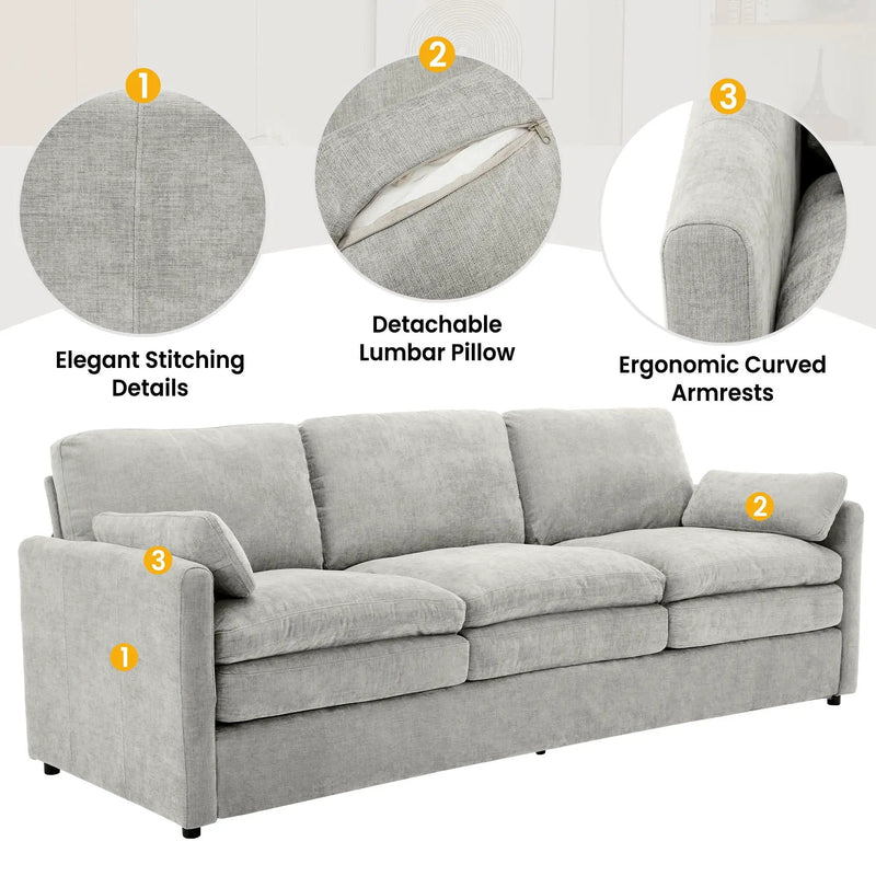 Cozy Upholstered 3 Seater Sofa Cushion For Living Room by Unique Piece Furniture