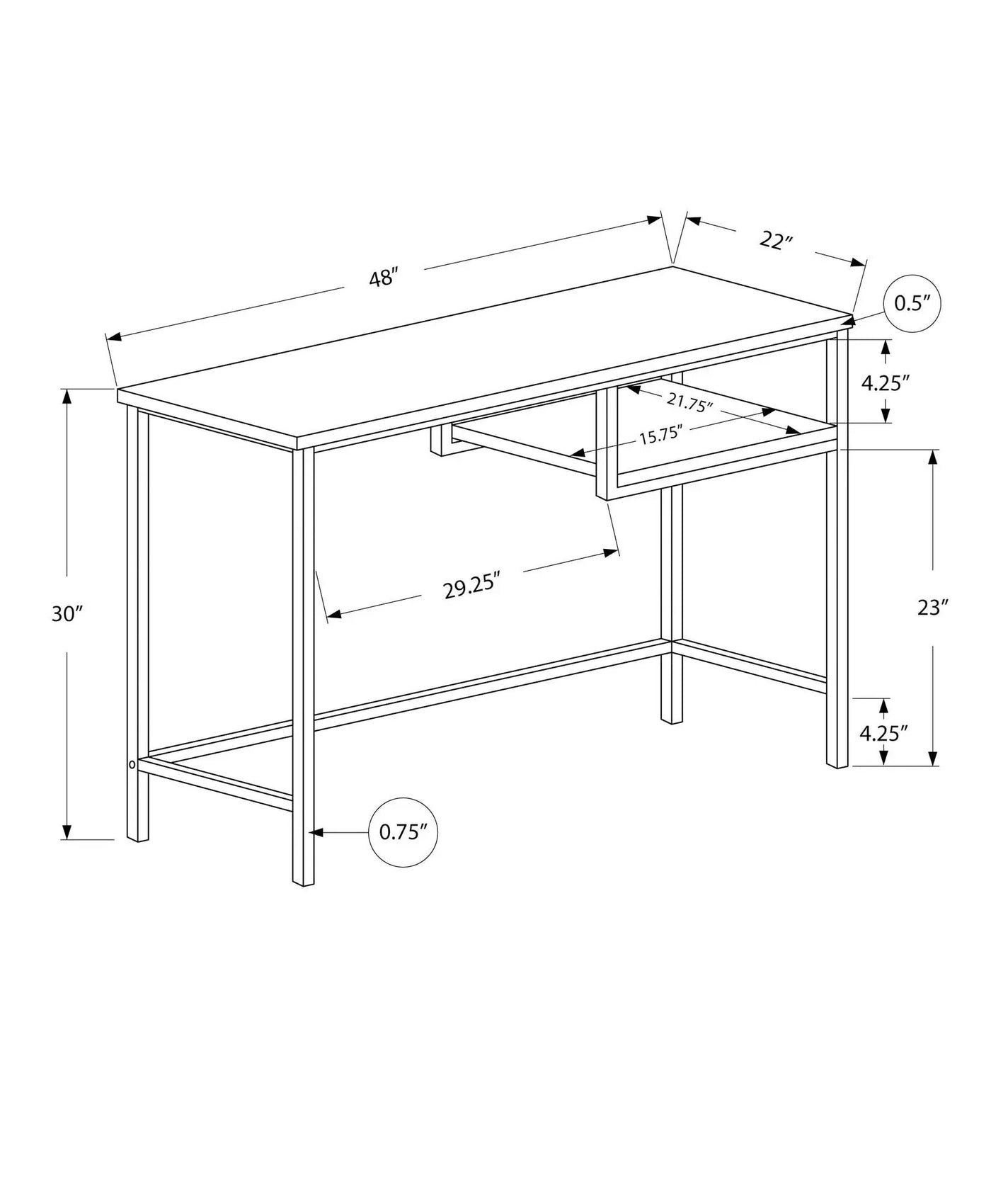 Computer Desk For Home Office, Compact Modern Design by HouseOfZazla