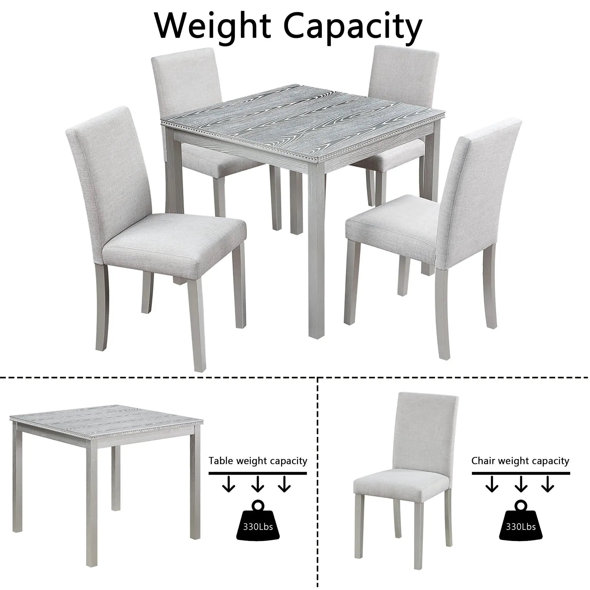 Dining Table Set With Crystal Decoration And Upholstered Chairs by Unique Piece Furniture