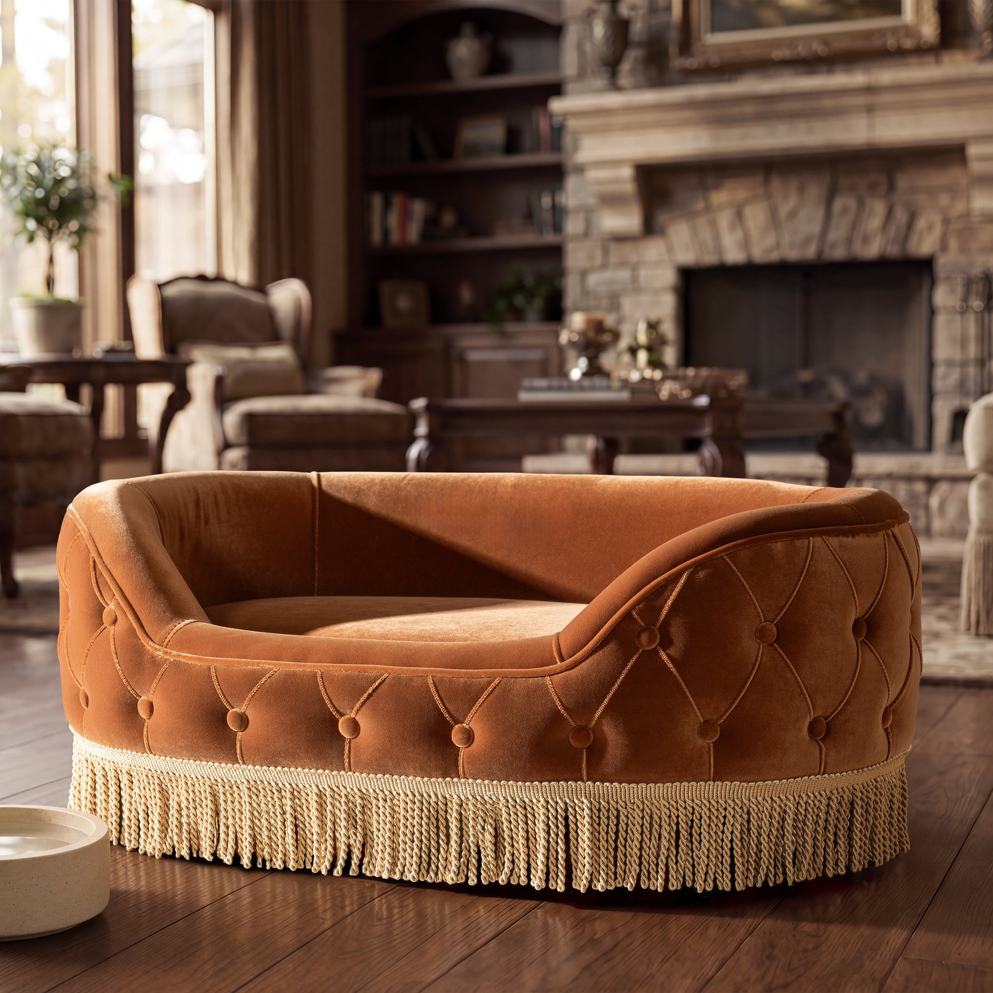 Monroe 33" Dog Sofa Bed - Medium in Burnt by HouseOfZazla