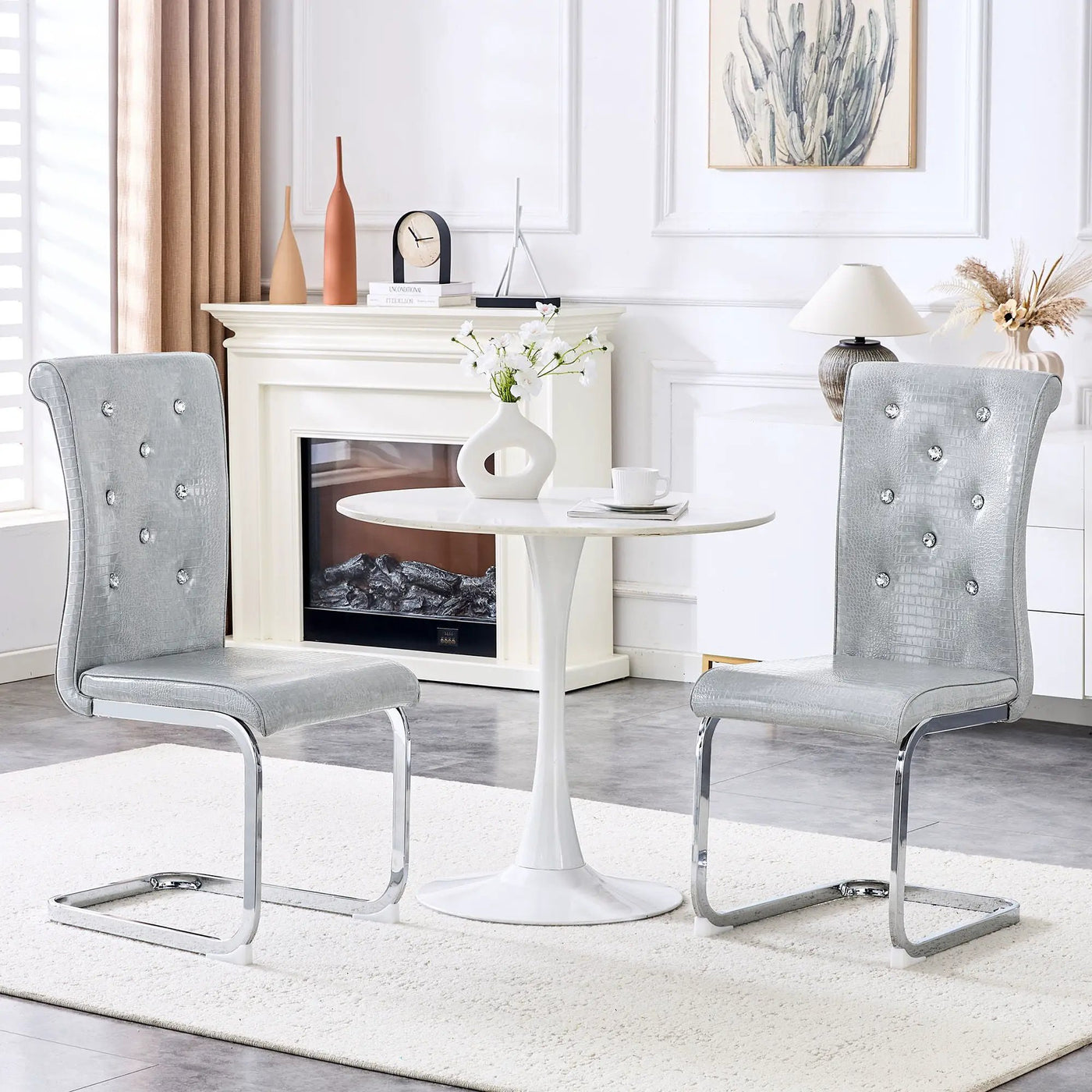 Elegant Design Upholstered Dining Chairs by Unique Piece Furniture