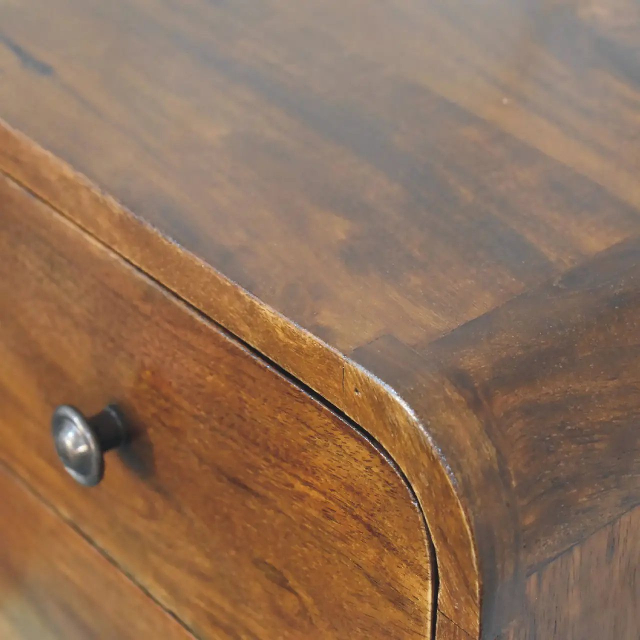 Solid Wood Floating Mini Nightstand, 2-Drawers, Chestnut by HouseOfZazla
