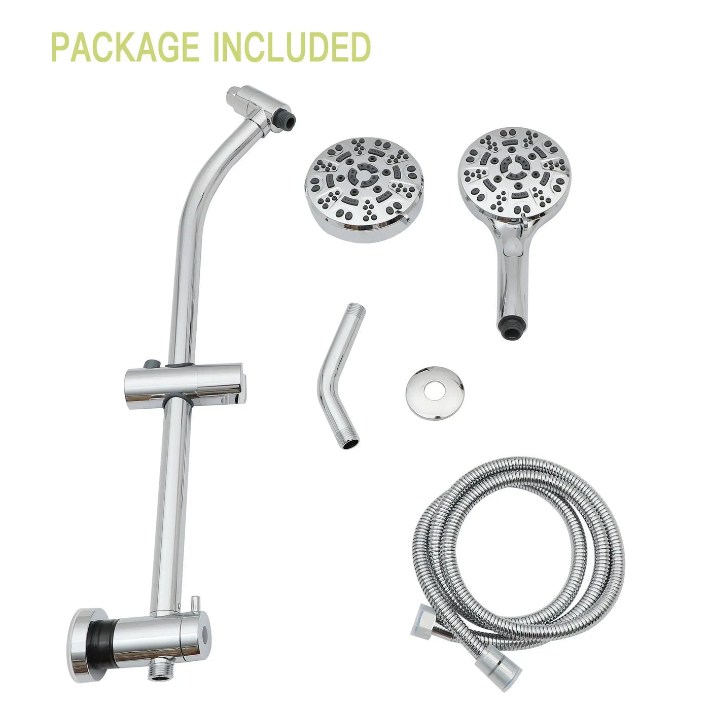 Multi Function Dual Shower Head System With 4.7" Rain Showerhead, 8 Function Hand Shower, Adjustable Slide Bar by HouseOfZazla