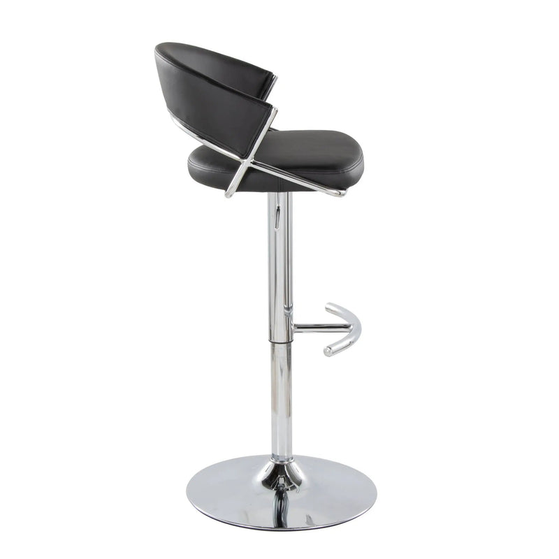 Jie - Contemporary Adjustable Barstool With Swivel & Rounded T Footrest (Set of 2) by Unique Piece Furniture