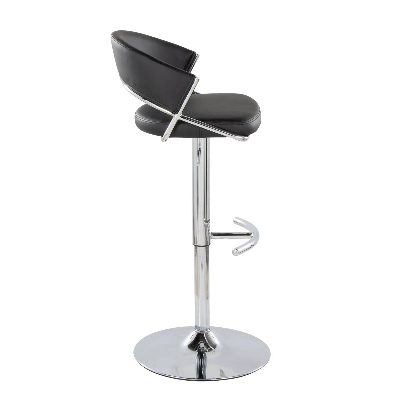 Jie - Contemporary Adjustable Barstool With Swivel & Rounded T Footrest (Set of 2) by HouseOfZazla