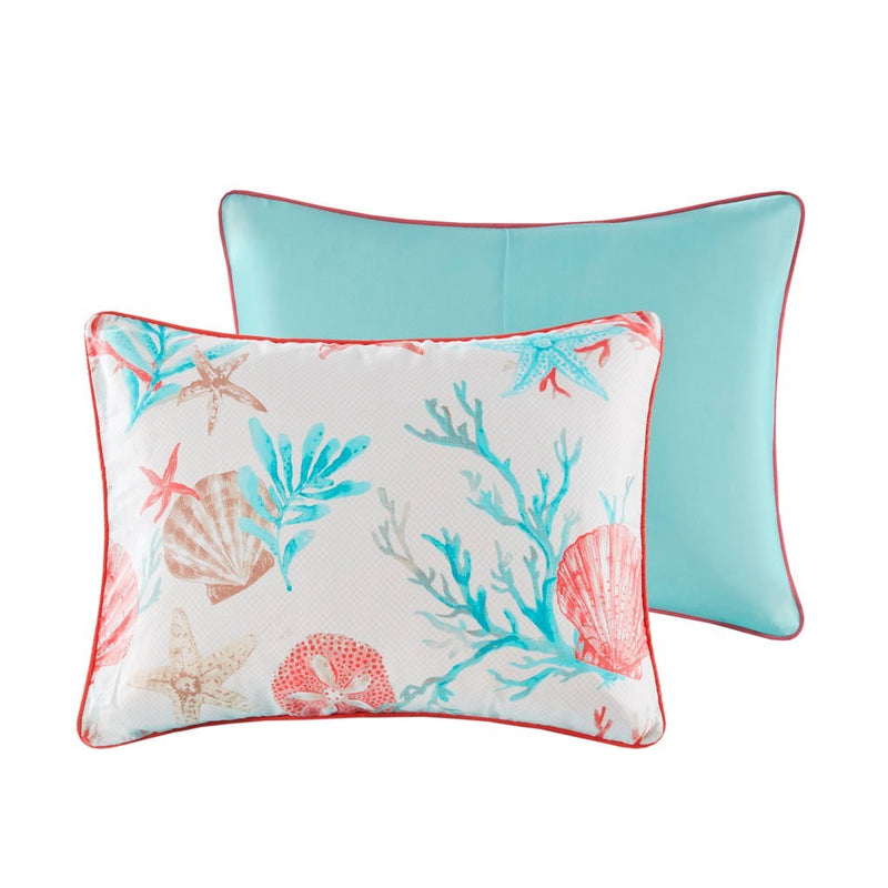 7 Piece Cotton Sateen Comforter Set Coral California King by HouseOfZazla