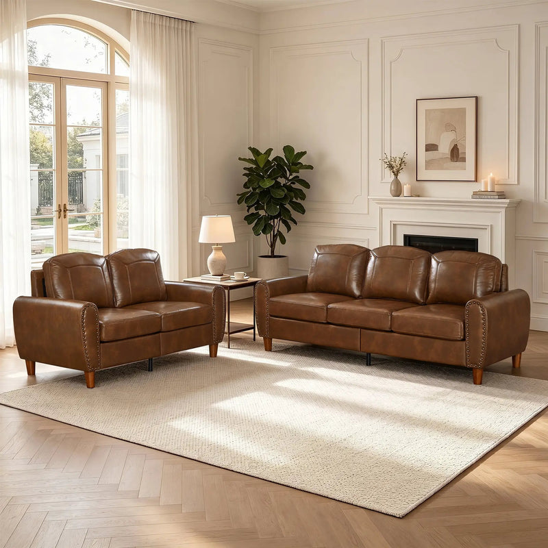 Breathable Faux Leather Sofa For Living Room by HouseOfZazla