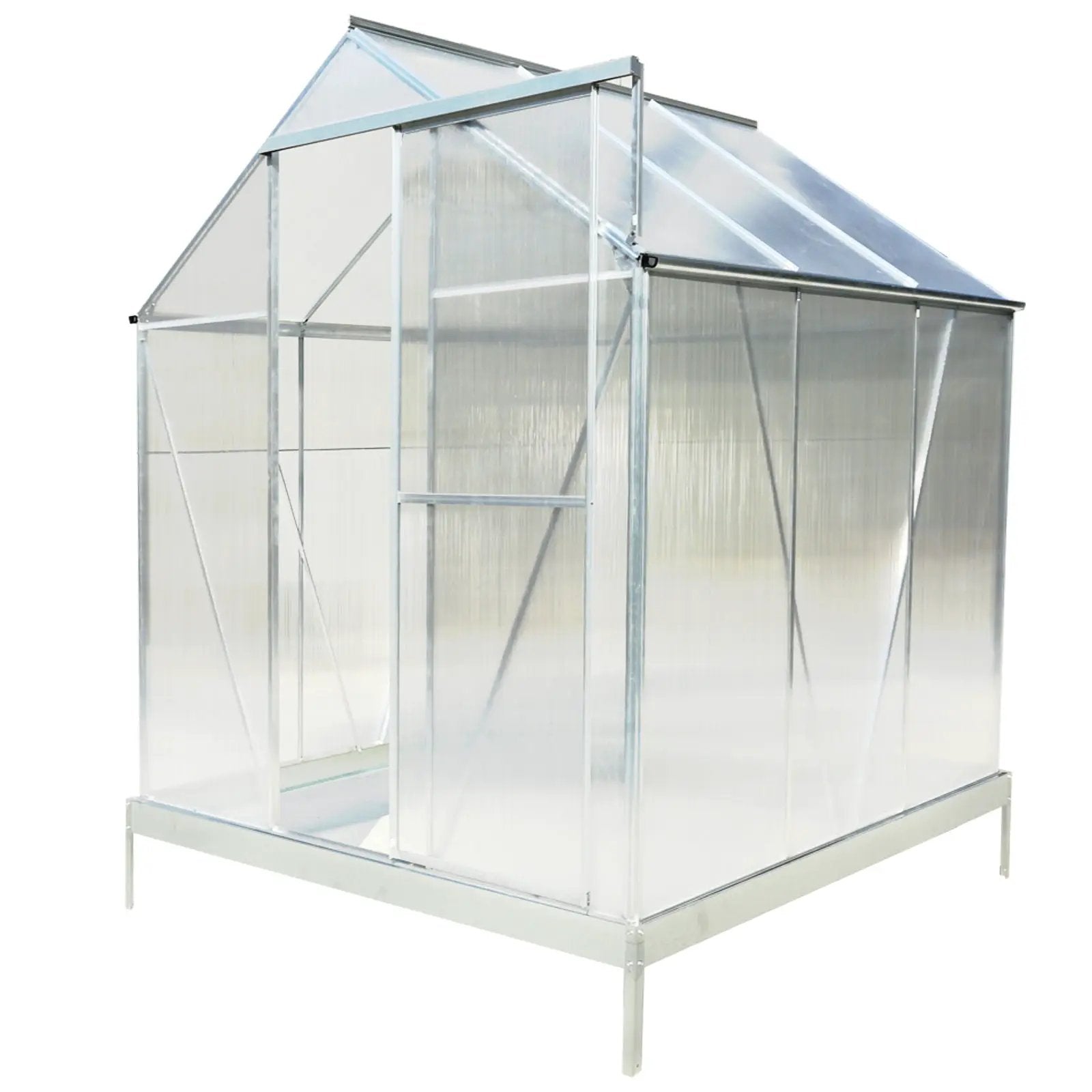 Polycarbonate house, Heavy Duty Outdoor Aluminum Walk-In House Kit With Rain Gutter, Vent And Door For Backyard Garden by HouseOfZazla