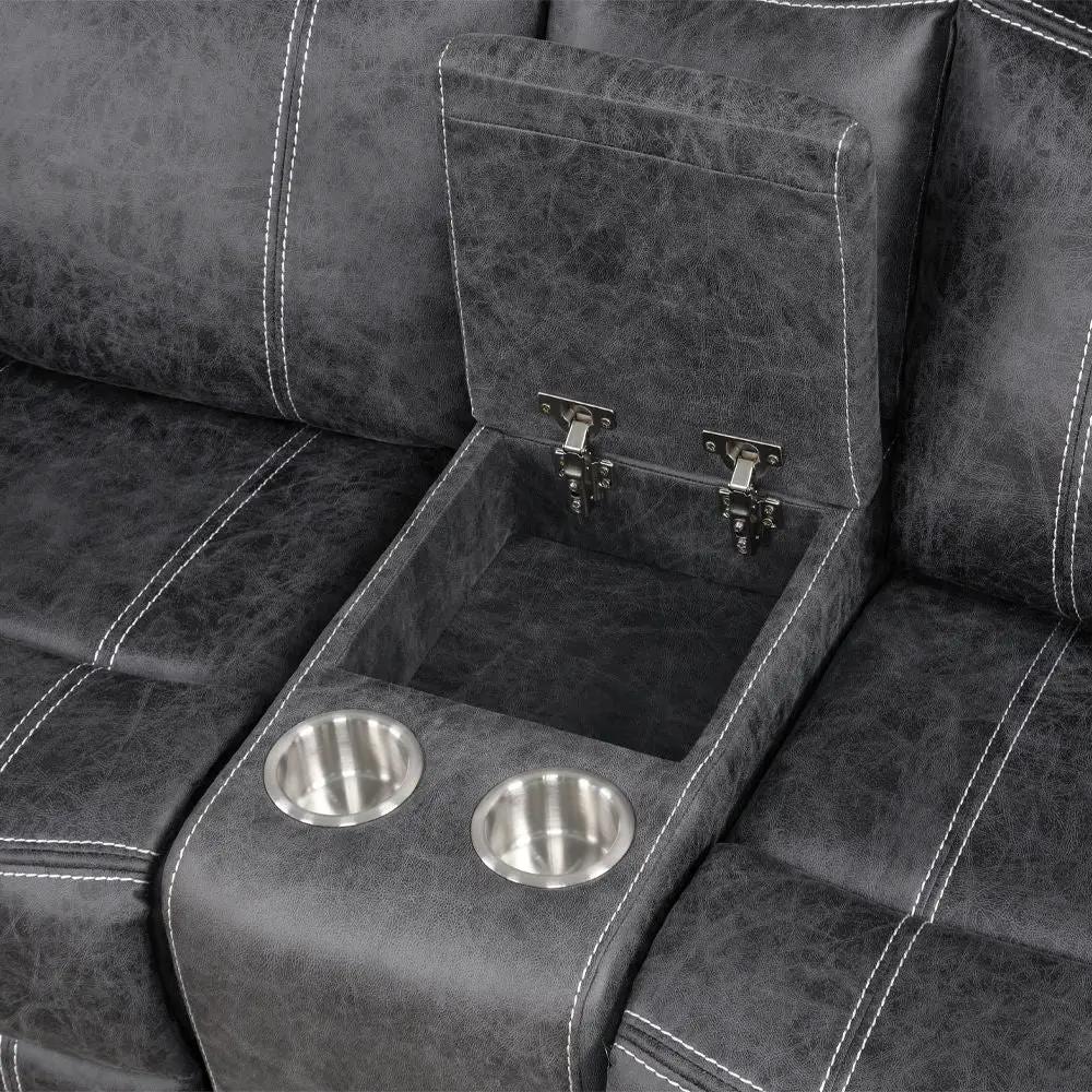 Zubaida - Loveseat w/USB Dock & Console (Glider & Motion) by Unique Piece Furniture