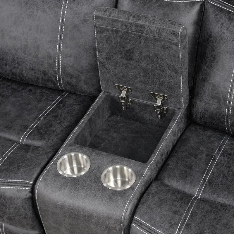 Zubaida - Loveseat w/USB Dock & Console (Glider & Motion) by Unique Piece Furniture