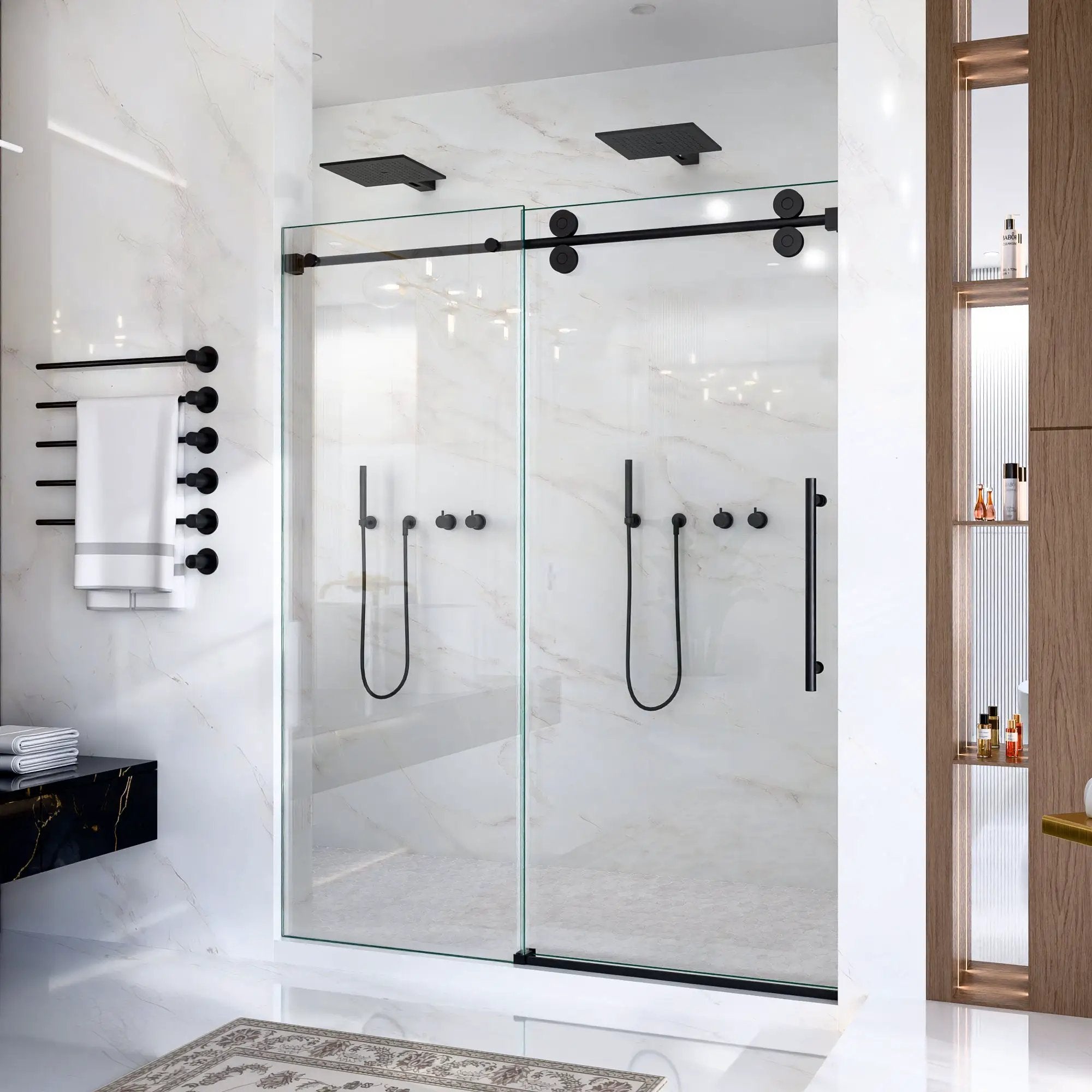56-60"W x 72"H Frameless Single Sliding Shower Door by HouseOfZazla