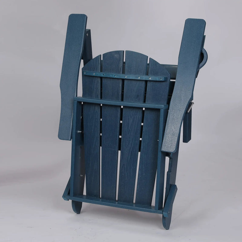 Folding Adirondack Chair with Dual Cup Holder - Navy Blue by HouseOfZazla