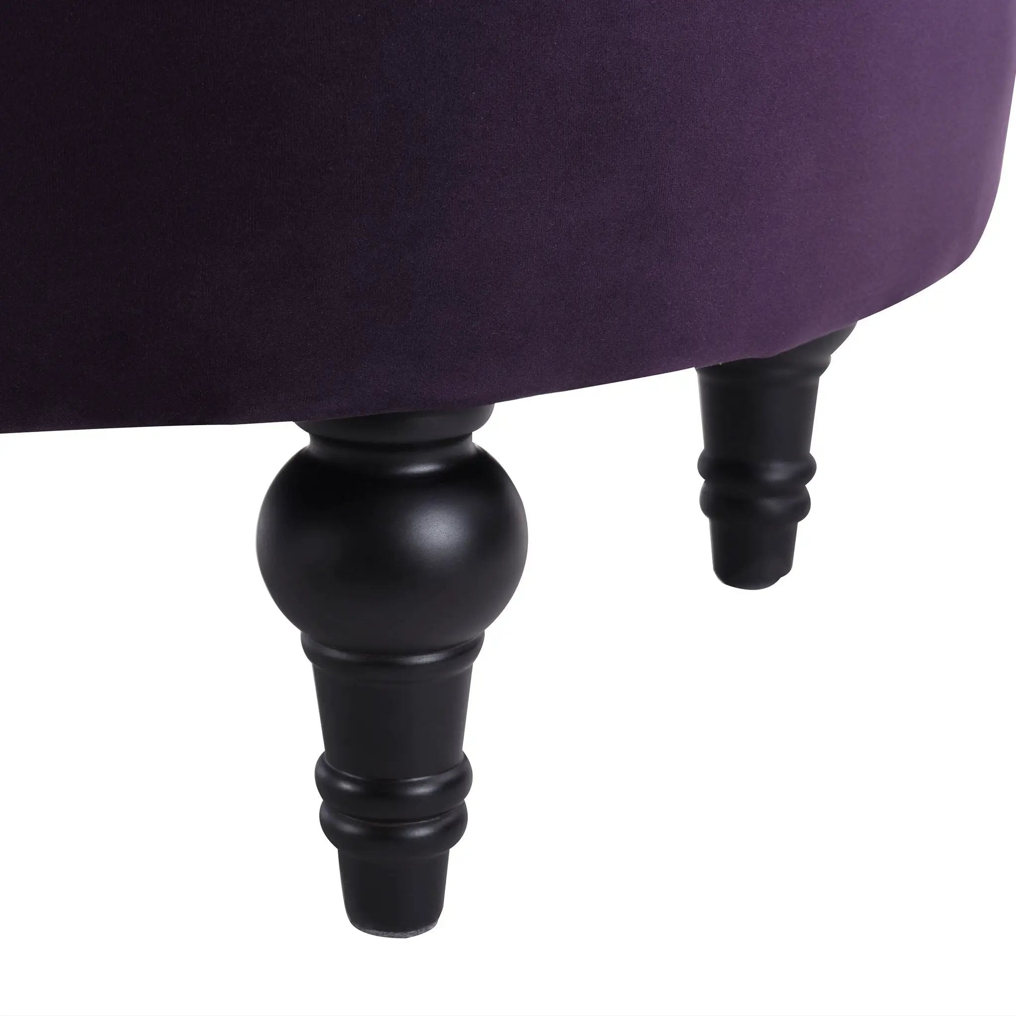 Dawn - Tufted Round Ottoman Nailhead Accents - Purple by HouseOfZazla